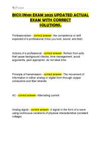 BICSI IN101 Exam Prep 2025: Questions and Correct Solutions