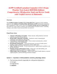 ALPP Certified Lactation Counselor (CLC) Exam Practice Test (Latest 2025/2026 Edition) C
