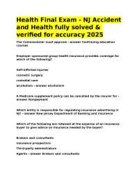 NJ Accident and Health Producer insurance Exam Chapter #2 fully solved & verified for accu
