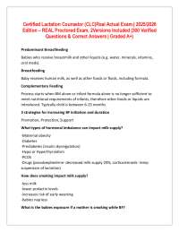 CLC Exam Prep: Breastfeeding Knowledge and Counseling Strategies
