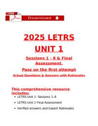 2025/2026 LETRS Unit 1 Sessions 1–8 & Final Assessment Q&A Guide