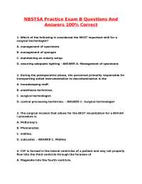 NBSTSA Surgical Technology Practice Exam B: Questions and Answers