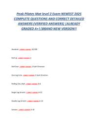 Peak Pilates Mat Level 2 Exam | Study Guide & Practice Assessment