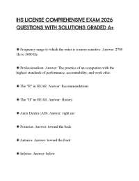 IHS LICENSE COMPREHENSIVE EXAM 2026 QUESTIONS WITH SOLUTIONS GRADED A+