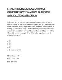STRAIGHTERLINE MICROECONOMICS COMPREHENSIVE EXAM 2026 QUESTIONS AND SOLUTIONS GRADED A+