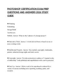 PHOTOSHOP CERTIFICATION EXAM PREP QUESTIONS AND ANSWERS 2026 STUDY GUIDE