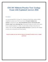 ESS 101 Geology Midterm Practice Test with Explained Answers