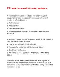 Eddy Current Testing Exam Questions and Answers