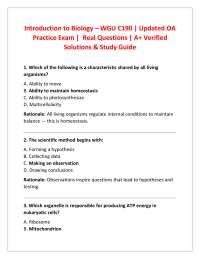 Biology Practice Exam: Questions and Answers