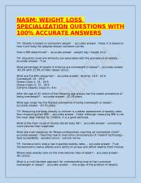 NASM Weight Loss Specialization: Accurate Q&A for Certification