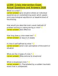 LCSW Crisis Intervention Exam: Questions and Answers for 2026