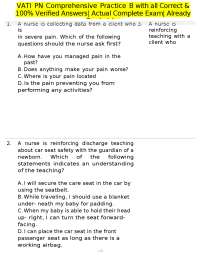 VATI PN Comprehensive Practice Exam with Verified Answers