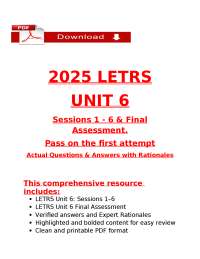 2025/2026 LETRS Unit 6 Sessions 1–6 & Final Assessment Q&A Guide