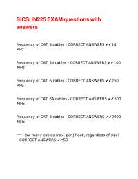 BICSI IN225 Exam Questions and Answers