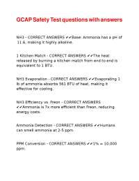 Ammonia Safety: Questions and Answers