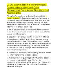 LCSW Exam Prep: Psychotherapy, Clinical Interventions, and Case Management Q&A