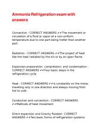 Ammonia Refrigeration Exam Questions and Answers