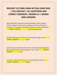 Biology 112 Final Exam Questions and Answers