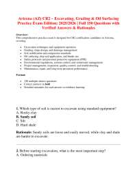 Arizona CR2 Excavating, Grading & Oil Surfacing Practice Exam 2025/2026