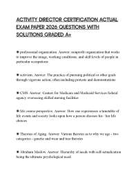 ACTIVITY DIRECTOR CERTIFICATION ACTUAL EXAM PAPER 2026 QUESTIONS WITH SOLUTIONS GRADED A+