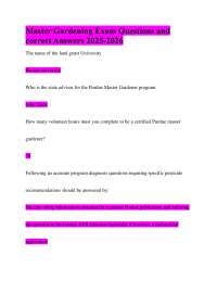 Master Gardener Exam Questions and Answers 2025-2026