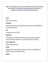 WGU C190 Objective Assessment (NEW 2025/ 2026 Update) Introduction to Biology Guide| Ques