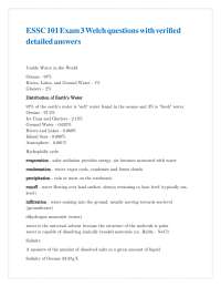 Usable Water in the World: Exam Questions and Answers