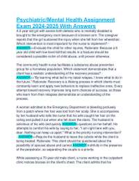 Psychiatric Mental Health Exam Questions and Answers 2024-2025