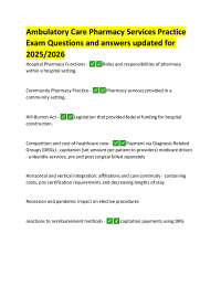 Ambulatory Care Pharmacy Services: Exam Questions and Answers 2025/2026