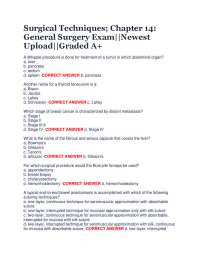 General Surgery Exam Questions and Answers
