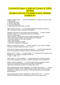Comm418 Exam 2: Media Conglomerates and TV Networks Q&A