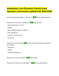 Ambulatory Care Pharmacy Practice Exam: Q&A for 2025/2026