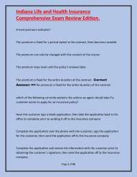 Indiana Life and Health Insurance Exam Comprehensive Review