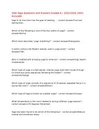 Yoga Practice Questions and Answers: Comprehensive Review for Students