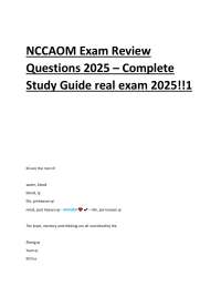 NCCAOM Exam Review Questions 2025: Complete Study Guide