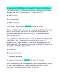 Psychiatric and Mental Health Practice Exam Questions and Answers