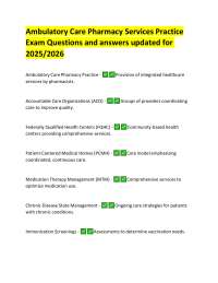 Ambulatory Care Pharmacy Practice Exam: Questions and Answers for 2025/2026