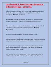 Life & Health Insurance Exam Questions and Answers