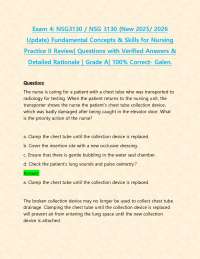 Exam 4: NSG3130 / NSG 3130 (New 2025/ 2026 Update) Fundamental Concepts & Skills for Nursi