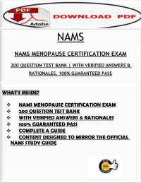 NAMS Menopause Certification Exam: 200 Question Test Bank with Verified Answers