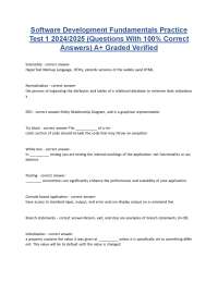 Software Development Fundamentals – Practice Test 1 with Verified Answers 2026 | Exam Prep