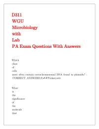 Microbiology Exam Questions and Answers
