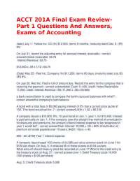 Accounting Final Exam Review: Questions and Answers