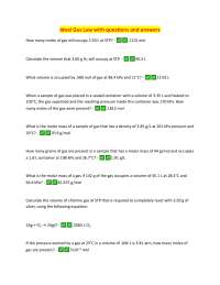 Ideal Gas Law Practice Problems with Solutions