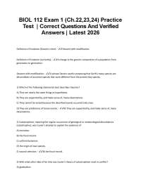 BIOL 112 Exam 1 Practice Test: Evolution and Genetics