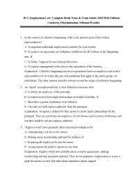 Employment Law Exam Questions and Study Guide