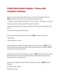 Real Estate Principles: Chapter 1 Exam Questions and Answers