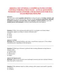 Arizona CR3 Contractor Exam Practice Questions: Awnings, Canopies & Patio Covers