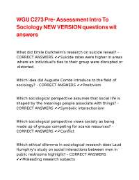 Sociology Exam Questions and Answers