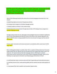 SLP Praxis Exam Practice Questions and Answers 2025